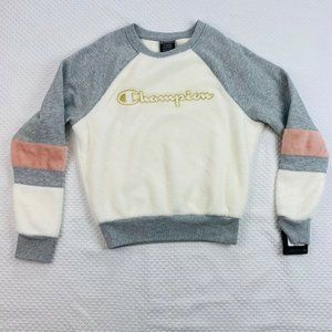 NWT Champion Womens XS Chalk White Super Fleece Sweatshirt Pullover Top
